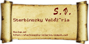 Sterbinszky Valéria névjegykártya